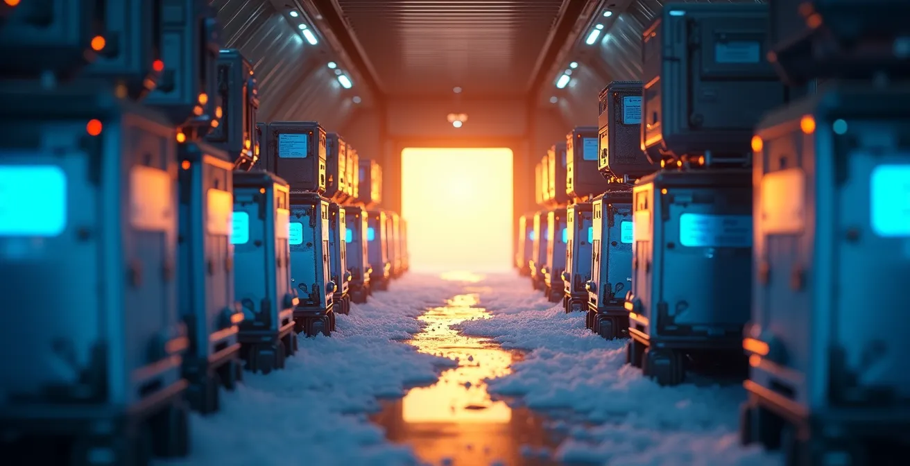 Temperature monitoring sensors in aircraft cargo hold with cold storage containers