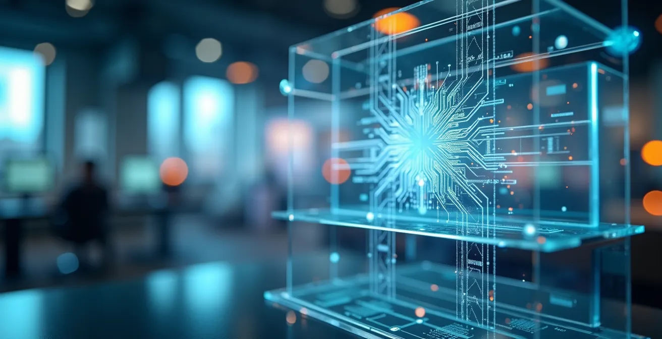 Abstract representation of automated screening workflow with interconnected data points