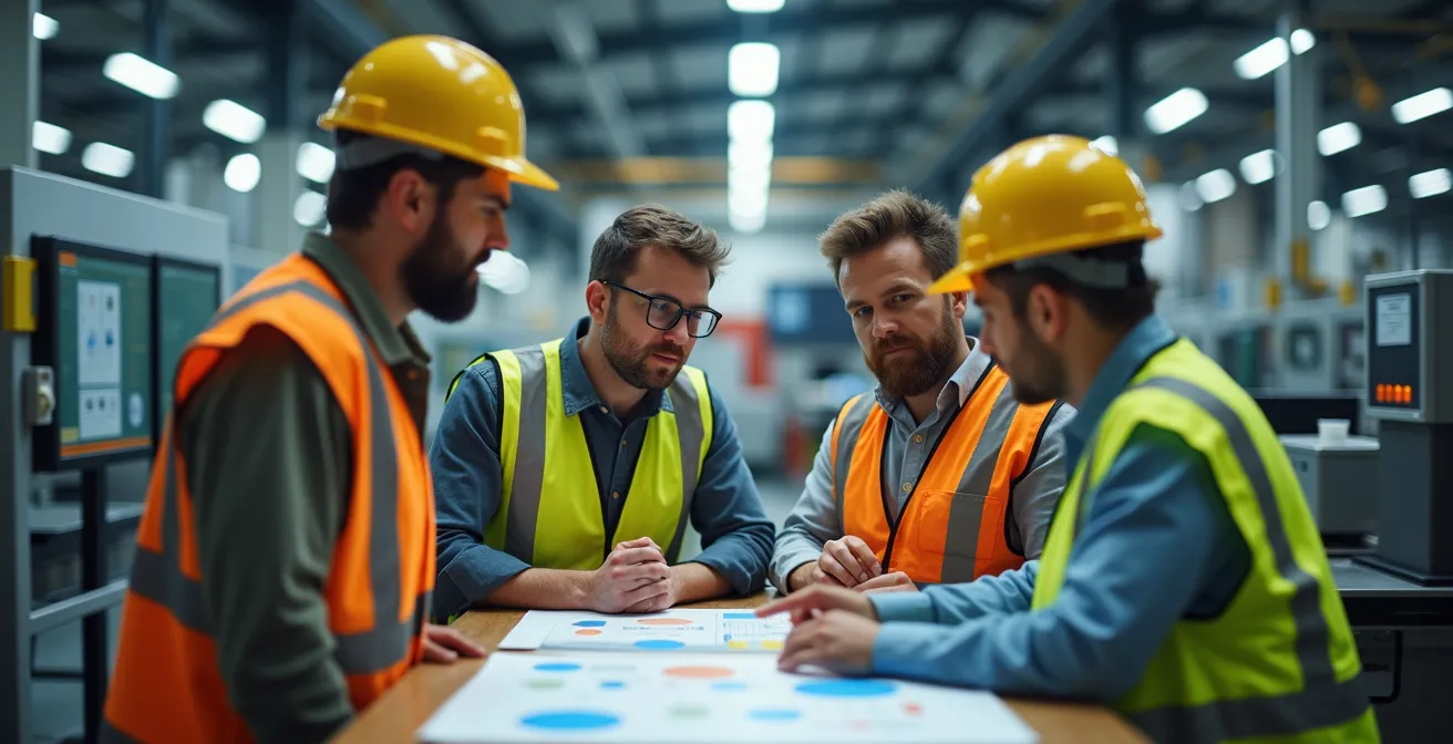 Shared production floor space with supplier and manufacturer teams working together