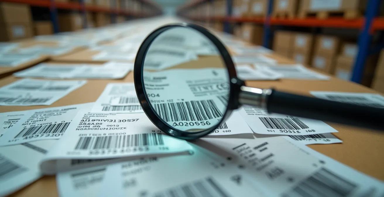 Close-up macro view of data quality analysis showing patterns and anomalies