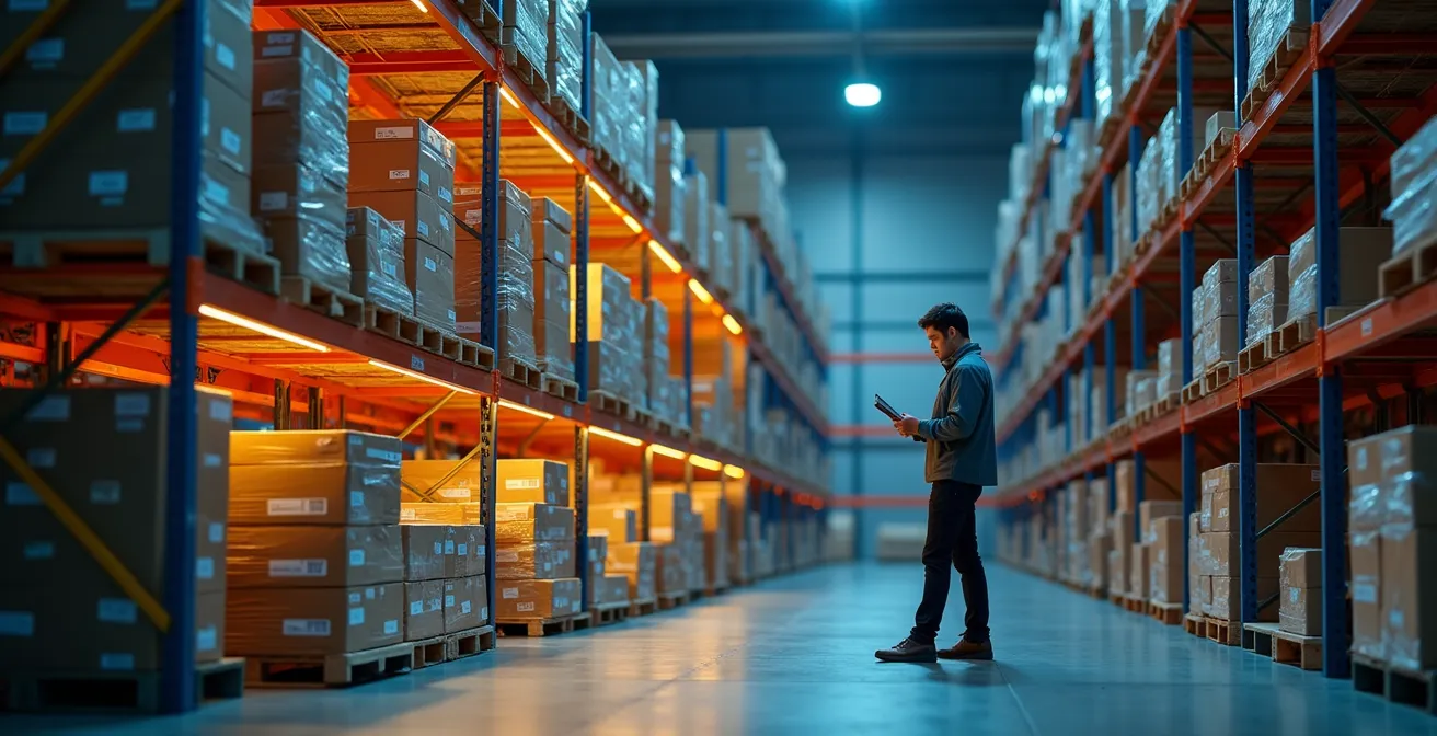 Strategic inventory buffer zones in warehouse with ABC classification system