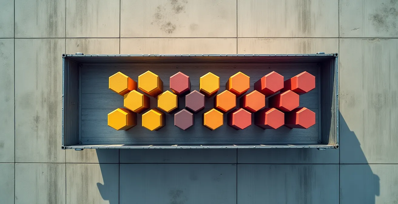 3D visualization of Modified Pinwheel vs Straight Load patterns for axle weight compliance