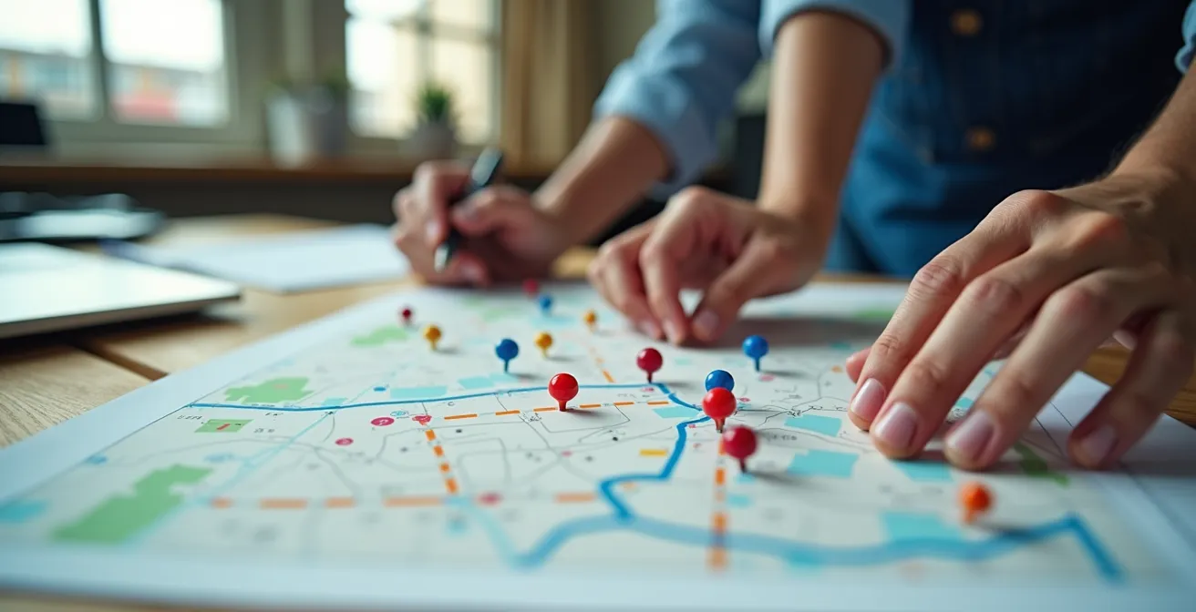 Advanced route planning interface showing optimized multi-stop delivery paths
