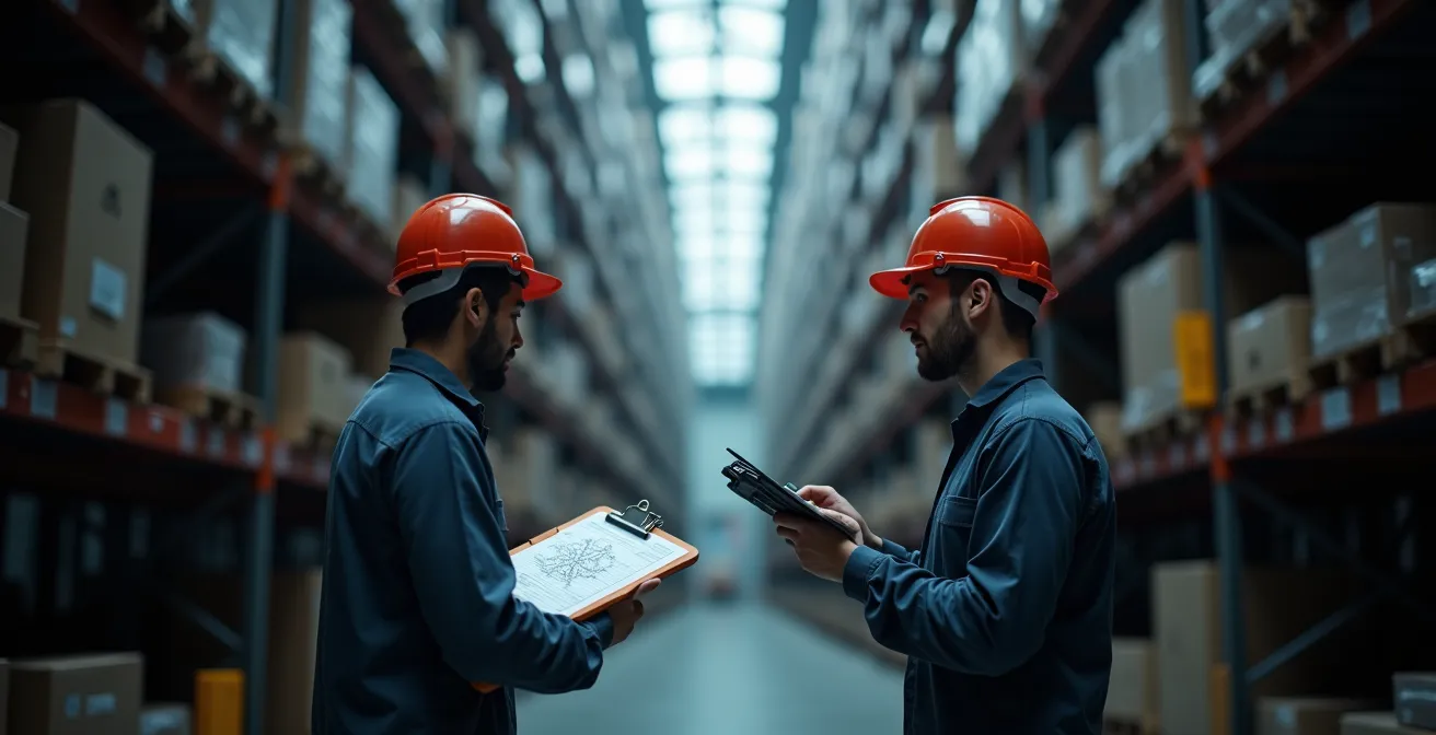 Manual warehouse operations using paper-based systems and walkie-talkies during system recovery